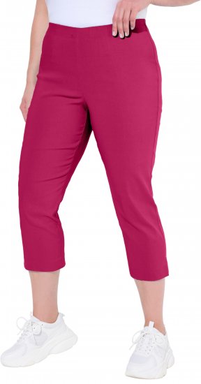 Ulla Popken Stretch Basic Bengaline Capri Pants Pale Lilac - Jeans & Pantalons Femme Grandes Tailles – Plus Size - 