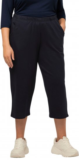 Ulla Popken Pull On Knit Elastic Waist Pocket Crop Pants Blue - Jeans & Pantalons Femme Grandes Tailles – Plus Size - 