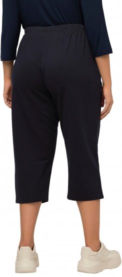 Ulla Popken Pull On Knit Elastic Waist Pocket Crop Pants Blue - Jeans & Pantalons Femme Grandes Tailles – Plus Size - 