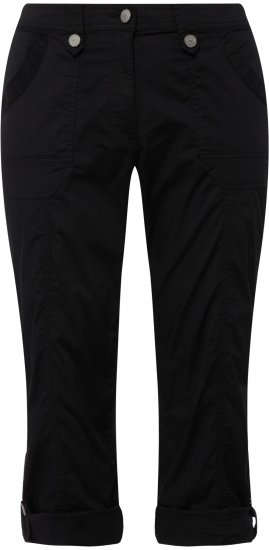 Ulla Popken Roll Tab Hem Stretch Cargo Pants Black - Jeans & Pantalons Femme Grandes Tailles – Plus Size - 