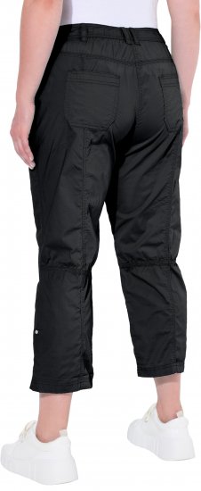 Ulla Popken Roll Tab Hem Stretch Cargo Pants Black - Jeans & Pantalons Femme Grandes Tailles – Plus Size - 