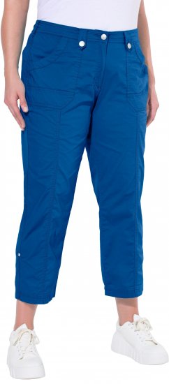 Ulla Popken Roll Tab Hem Stretch Cargo Pants Blue - Jeans & Pantalons Femme Grandes Tailles – Plus Size - 