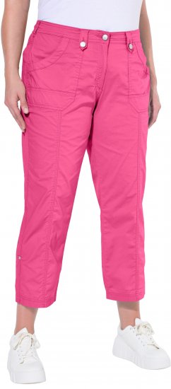 Ulla Popken Roll Tab Hem Stretch Cargo Pants Pink - Jeans & Pantalons Femme Grandes Tailles – Plus Size - 