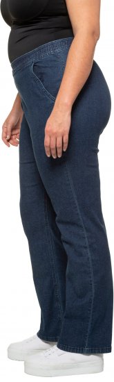 Ulla Popken Straight Leg Elastic Waist Mandy Fit Stretch Jeans Denim Blue - Jeans & Pantalons Femme Grandes Tailles – Plus Size - 