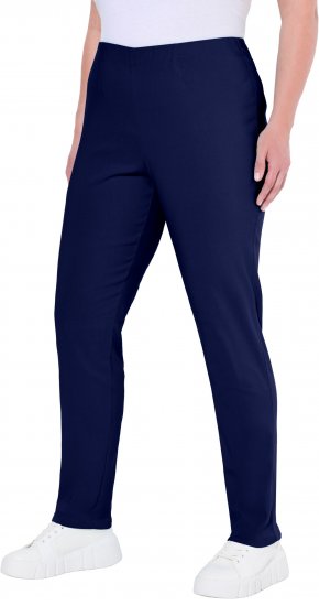 Ulla Popken Bengaline Slim Leg Sienna Fit Elastic Waist Pants Blue - Jeans & Pantalons Femme Grandes Tailles – Plus Size - 