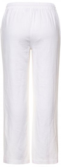 Ulla Popken Drawstring Elastic Waist Mary Fit Linen Pants Snow White - Jeans & Pantalons Femme Grandes Tailles – Plus Size - 