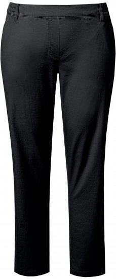 Ulla Popken Chino Elastic Waist Stretch Cotton Pants Black - Jeans & Pantalons Femme Grandes Tailles – Plus Size - 