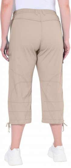 Ulla Popken Stretch Cotton Cargo Crop Pants Beige - Jeans & Pantalons Femme Grandes Tailles – Plus Size - 