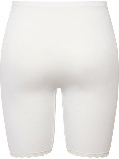 Ulla Popken Lace Hem Stretch Viscose Knit Bicycle Length Lounge Shorts White - Jeans & Pantalons Femme Grandes Tailles – Plus Size - 