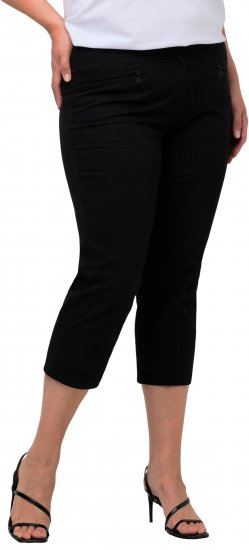 Ulla Popken Mony Stretch Capri Pants Black - Jeans & Pantalons Femme Grandes Tailles – Plus Size - 