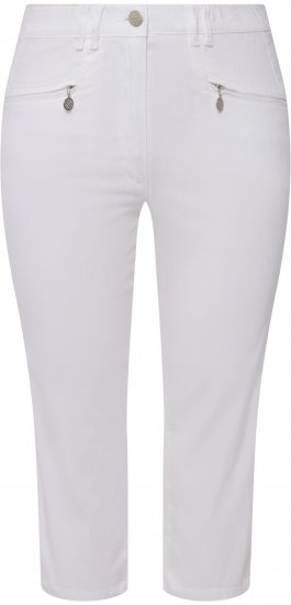 Ulla Popken Mony Stretch Capri Pants Snow White - Jeans & Pantalons Femme Grandes Tailles – Plus Size - 