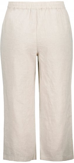 Ulla Popken Cool Linen Elastic Waist Capri Pants Brown - Jeans & Pantalons Femme Grandes Tailles – Plus Size - 