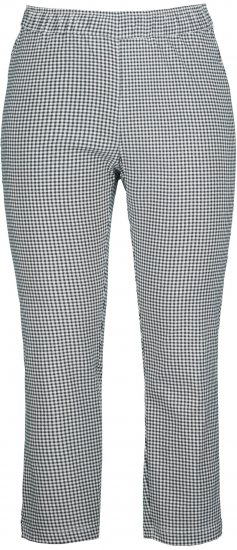 Ulla Popken Check Bengaline Slim Leg Sienna Fit Stretch Crop Pants Black - Jeans & Pantalons Femme Grandes Tailles – Plus Size - 