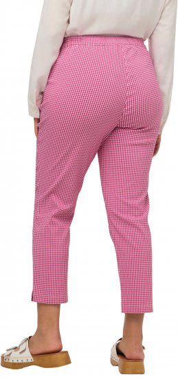 Ulla Popken Check Bengaline Slim Leg Sienna Fit Stretch Crop Pants Pale Lilac - Jeans & Pantalons Femme Grandes Tailles – Plus Size - 