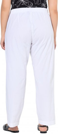 Ulla Popken Wide Leg Ruby Fit Stretch Chino Pants Snow White - Jeans & Pantalons Femme Grandes Tailles – Plus Size - 