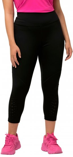 Ulla Popken Quick Dry Sport Crop Leggings Black - Jeans & Pantalons Femme Grandes Tailles – Plus Size - 