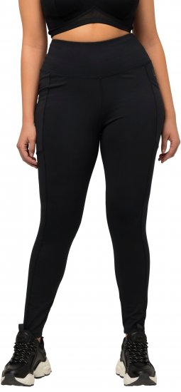 Ulla Popken High Waist Quick Dry Recycled Stretch Leggings Black - Jeans & Pantalons Femme Grandes Tailles – Plus Size - 