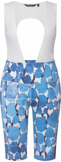 Ulla Popken Abstract Print Padded Cycling Shorts With Suspenders White - Jeans & Pantalons Femme Grandes Tailles – Plus Size - 