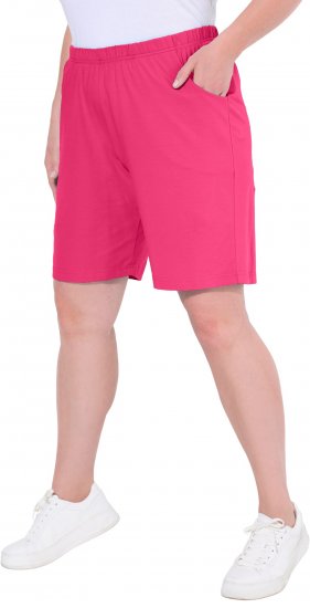 Ulla Popken Stretch Knit Bermuda Shorts Red - Jeans & Pantalons Femme Grandes Tailles – Plus Size - 