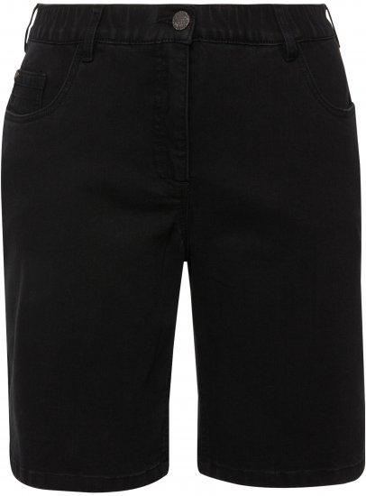 Ulla Popken Basic Denim Mandy Bermuda Shorts Black - Jeans & Pantalons Femme Grandes Tailles – Plus Size - 