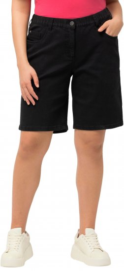 Ulla Popken Basic Denim Mandy Bermuda Shorts Black - Jeans & Pantalons Femme Grandes Tailles – Plus Size - 