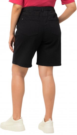 Ulla Popken Basic Denim Mandy Bermuda Shorts Black - Jeans & Pantalons Femme Grandes Tailles – Plus Size - 