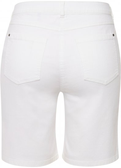 Ulla Popken Basic Denim Mandy Bermuda Shorts Snow White - Jeans & Pantalons Femme Grandes Tailles – Plus Size - 