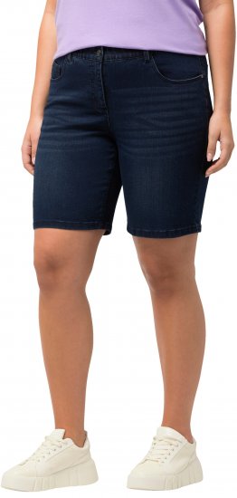 Ulla Popken Basic Denim Mandy Bermuda Shorts Blue Denim - Jeans & Pantalons Femme Grandes Tailles – Plus Size - 