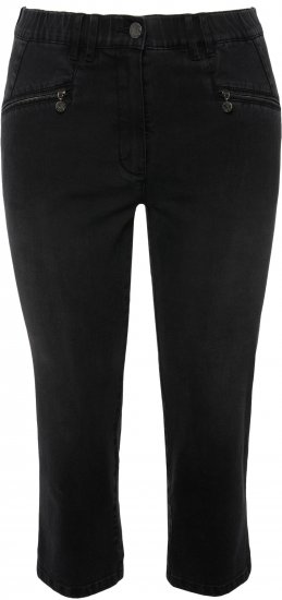 Ulla Popken Cropped Stretch Blend Mony Jeans Black - Jeans & Pantalons Femme Grandes Tailles – Plus Size - 