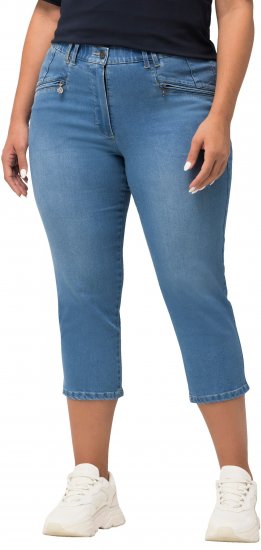 Ulla Popken Cropped Stretch Blend Mony Jeans Blue - Jeans & Pantalons Femme Grandes Tailles – Plus Size - 