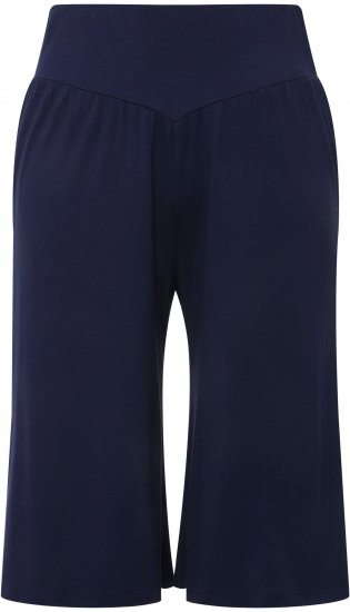 Ulla Popken Wide Leg Flared Bermuda Shorts Navy - Jeans & Pantalons Femme Grandes Tailles – Plus Size - 