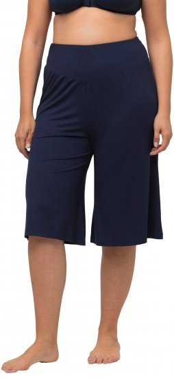 Ulla Popken Wide Leg Flared Bermuda Shorts Navy - Jeans & Pantalons Femme Grandes Tailles – Plus Size - 