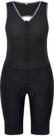 Ulla Popken Padded Cycling Zip Front Bodysuit Black - Jeans & Pantalons Femme Grandes Tailles – Plus Size - 