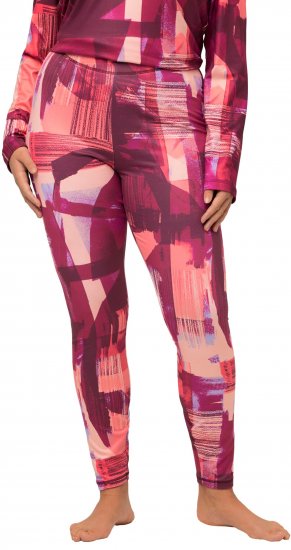 Ulla Popken Abstract Print Ski Leggings Red - Jeans & Pantalons Femme Grandes Tailles – Plus Size - 