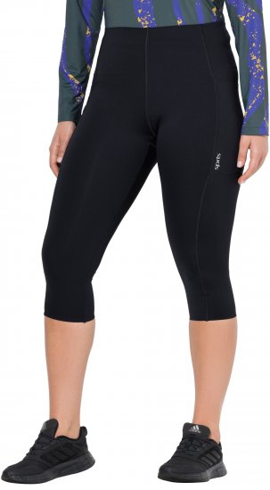 Ulla Popken Cropped Sports Leggings Black - Jeans & Pantalons Femme Grandes Tailles – Plus Size - 