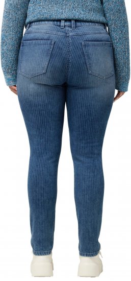 Ulla Popken Textured Stripe Sarah Slim Fit Jeans Blue - Jeans & Pantalons Femme Grandes Tailles – Plus Size - 