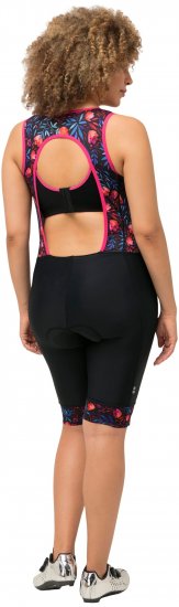 Ulla Popken Functional Padded Zip Front Cycling Leotard Black - Jeans & Pantalons Femme Grandes Tailles – Plus Size - 