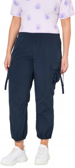 Ulla Popken Elastic Waist Cargo Pants Navy - Jeans & Pantalons Femme Grandes Tailles – Plus Size - 