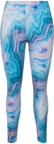 Ulla Popken Marble Ski Leggings Blue - Jeans & Pantalons Femme Grandes Tailles – Plus Size - 