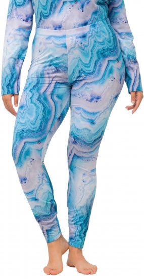 Ulla Popken Marble Ski Leggings Blue - Jeans & Pantalons Femme Grandes Tailles – Plus Size - 