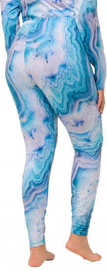 Ulla Popken Marble Ski Leggings Blue - Jeans & Pantalons Femme Grandes Tailles – Plus Size - 