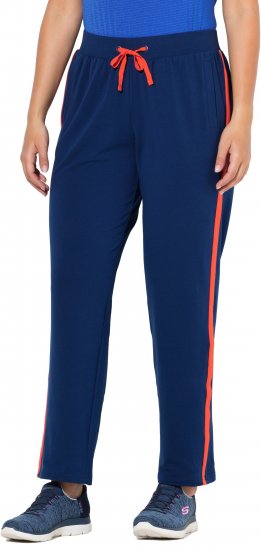 Ulla Popken Side Stripe Joggers Blue - Jeans & Pantalons Femme Grandes Tailles – Plus Size - 