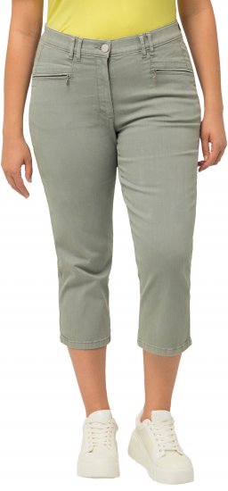 Ulla Popken Cropped Stretch Fit Mony Pants Light Moss Green - Jeans & Pantalons Femme Grandes Tailles – Plus Size - 