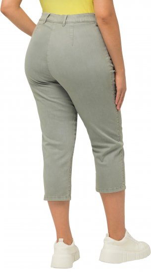 Ulla Popken Cropped Stretch Fit Mony Pants Light Moss Green - Jeans & Pantalons Femme Grandes Tailles – Plus Size - 