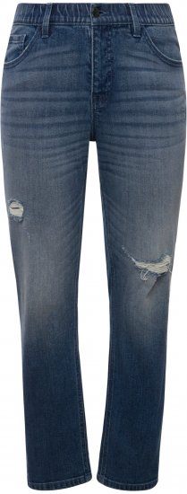 Ulla Popken Sammy Destroy 5 Pocket Jeans Blue Denim - Jeans & Pantalons Femme Grandes Tailles – Plus Size - 