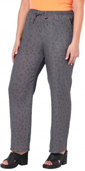Ulla Popken Muslin Pull On Pants Black - Jeans & Pantalons Femme Grandes Tailles – Plus Size - 