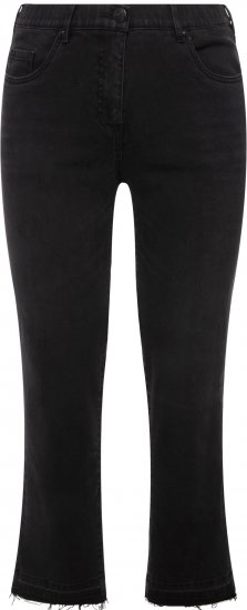 Ulla Popken Sarah Fringe Hem Jeans Black - Jeans & Pantalons Femme Grandes Tailles – Plus Size - 
