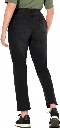 Ulla Popken Sarah Fringe Hem Jeans Black - Jeans & Pantalons Femme Grandes Tailles – Plus Size - 