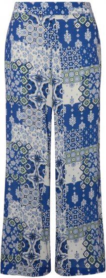 Ulla Popken Paisley Straight Leg Pull On Pants Blue - Jeans & Pantalons Femme Grandes Tailles – Plus Size - 