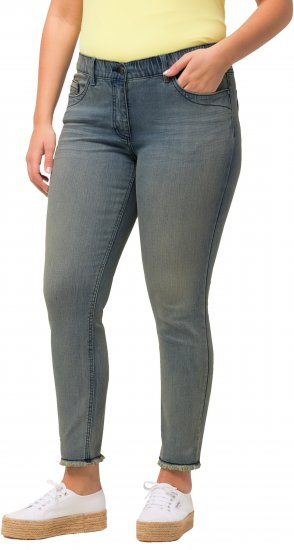 Ulla Popken Fringed Hem Sarah Jeans Blue - Jeans & Pantalons Femme Grandes Tailles – Plus Size - 